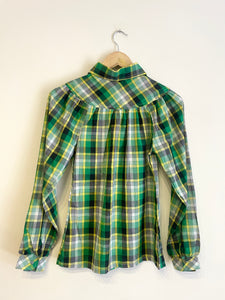 Plaid Babydoll 60s Blouse S-M