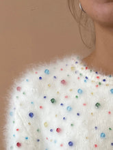 Cargar imagen en el visor de la galería, Lovely Candy White Mohair Vintage Jumper M-L