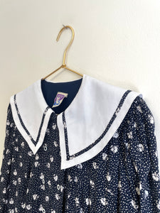 Navy Blue Floral Baby Doll M-L