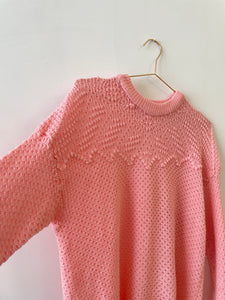 Lovely Pink 80s Knitted Sweater XL