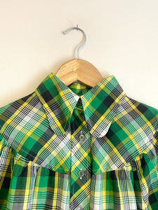 Plaid Babydoll 60s Blouse S-M