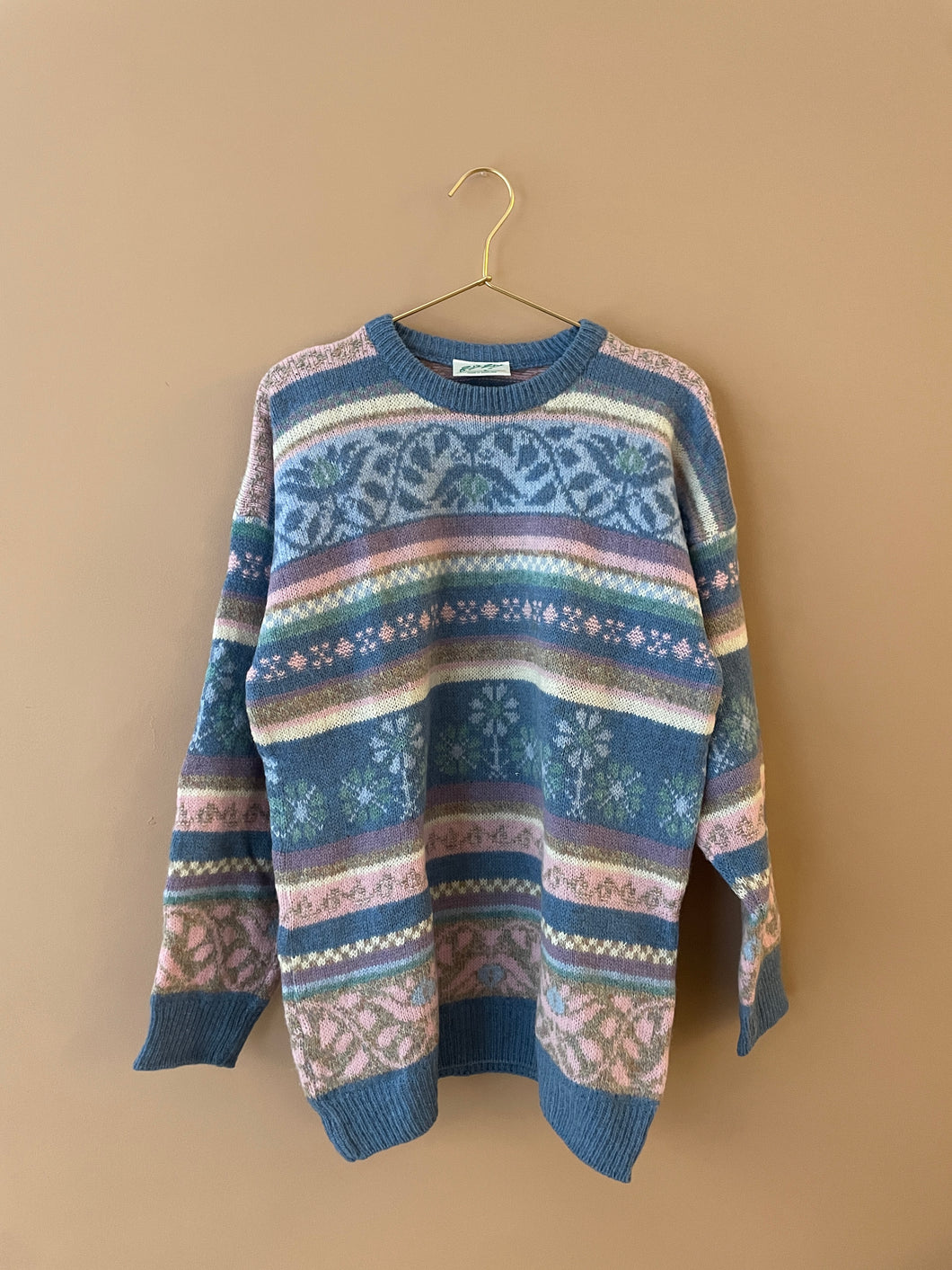 Jacquard 90s Vintage Sweater L