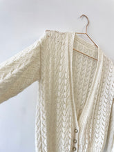 Cargar imagen en el visor de la galería, Handmade White Cotton Cardigan S