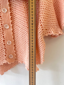 Lovely Pink Crochet Vintage Top S-M