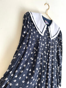 Navy Blue Floral Baby Doll M-L