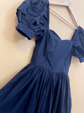 Cargar imagen en el visor de la galería, Laura Ashley Black Cotton 80s Dress M