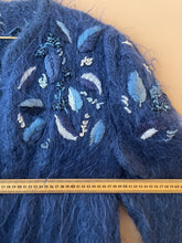 Cargar imagen en el visor de la galería, Blue Warm Knitted Vintage Cardigan S-M