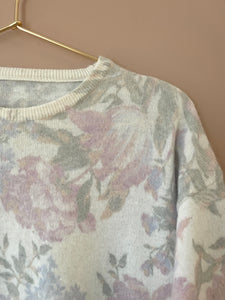 Pastel Floral Mohair Jumper L