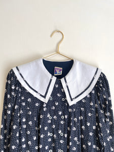 Navy Blue Floral Baby Doll M-L