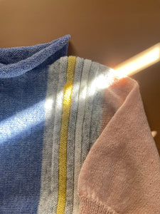 Striped Neck Knit Vintage Jumper L