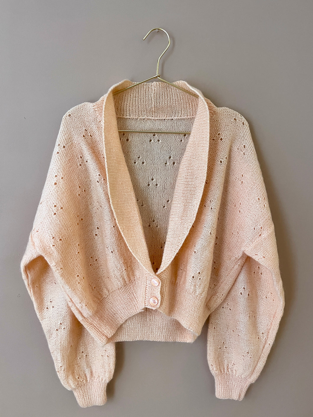 Pastel Orange Collar Vintage Cardigan M