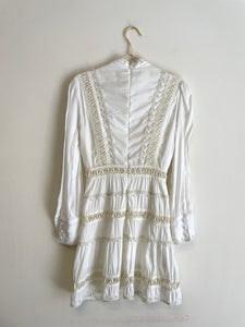 Oriental Vintage White Dress XS