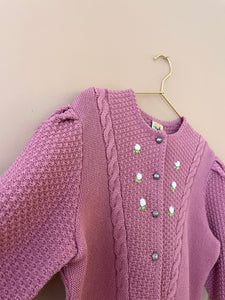 Embroidered Pink Vintage Austrian Cardigan M