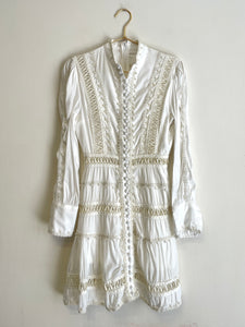 Oriental Vintage White Dress XS