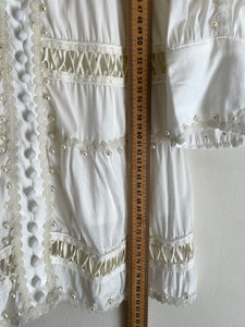 Oriental Vintage White Dress XS