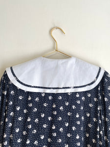 Navy Blue Floral Baby Doll M-L