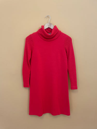 Red 70s Knitted Mini Dress S