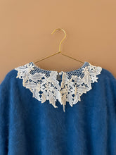 Cargar imagen en el visor de la galería, Lace Collar Blue Mohair Jumper L