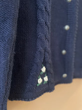 Cargar imagen en el visor de la galería, Navy Blue Embroidered Austrian Cardigan