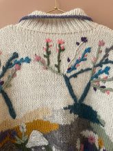 Cargar imagen en el visor de la galería, Handmade Embroidered Oversize Wool Cardigan XL