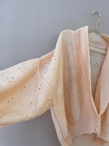 Pastel Orange Collar Vintage Cardigan M