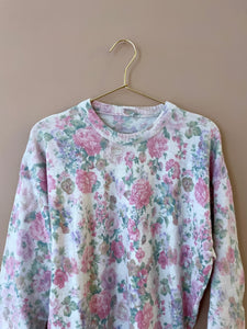 Floral Print Mohair Vintage Jumper M-L