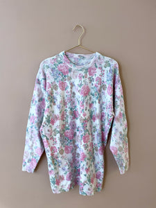 Floral Print Mohair Vintage Jumper M-L
