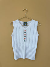 Cargar imagen en el visor de la galería, Embroidered Beige Knitted Top S