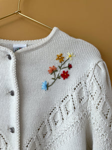 Lovely Embroidered Vintage Cardigan M