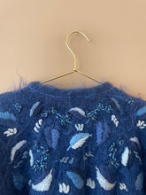 Cargar imagen en el visor de la galería, Blue Warm Knitted Vintage Cardigan S-M