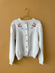 Lovely Embroidered Vintage Cardigan M