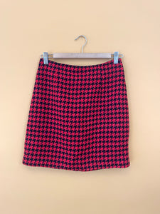 Houdstooth High Waist Mini Skirt S