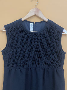 Black Honeycomb 60s Midi Dress M
