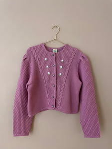 Embroidered Pink Vintage Austrian Cardigan M