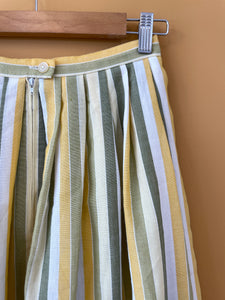 Vertical Striped Midi Skirt M