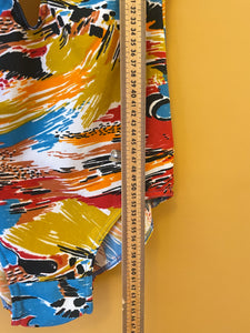 Colorful 70s Print Vintage Swimsuit S