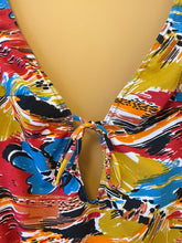 Cargar imagen en el visor de la galería, Colorful 70s Print Vintage Swimsuit S