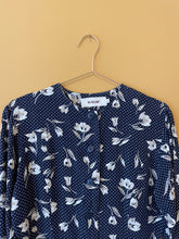 Cargar imagen en el visor de la galería, Navy Blue Print Cotton Shirt S