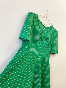 Green Polka Dot Vintage Dress M-L