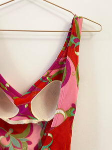 Colorful 60s Vintage Belcor Swimsuit XS