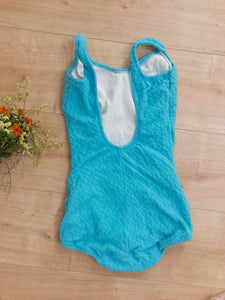 Bathing Beauty Iconic Blue 70s Vintage Swimsuit XS