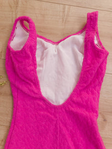 Bathing Beauty Iconic Pink 70s Vintage Swimsuit XS