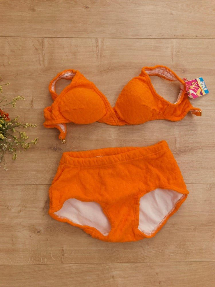 Iconic Orange 70s Vintage Bikini 36-38