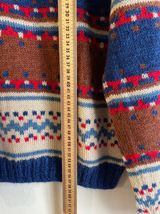 Colorful Vintage Geometric Sweater S-M