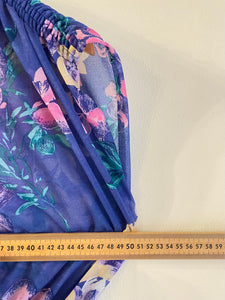 Transparent Blue Floral Midi Dress S-M