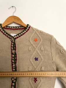 Embroidered Knitted Vintage Cardigan S-M