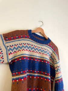 Colorful Vintage Geometric Sweater S-M