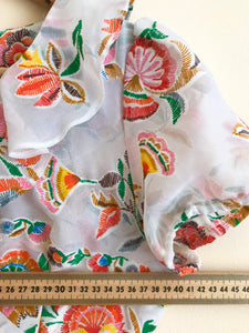 Transparent Ruffle 70s Mini Dress XS